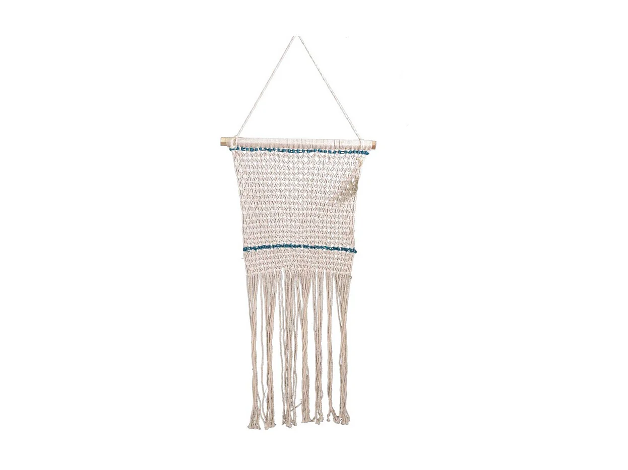 Decorazione tessuto macrame' bianco cm 60x100/120