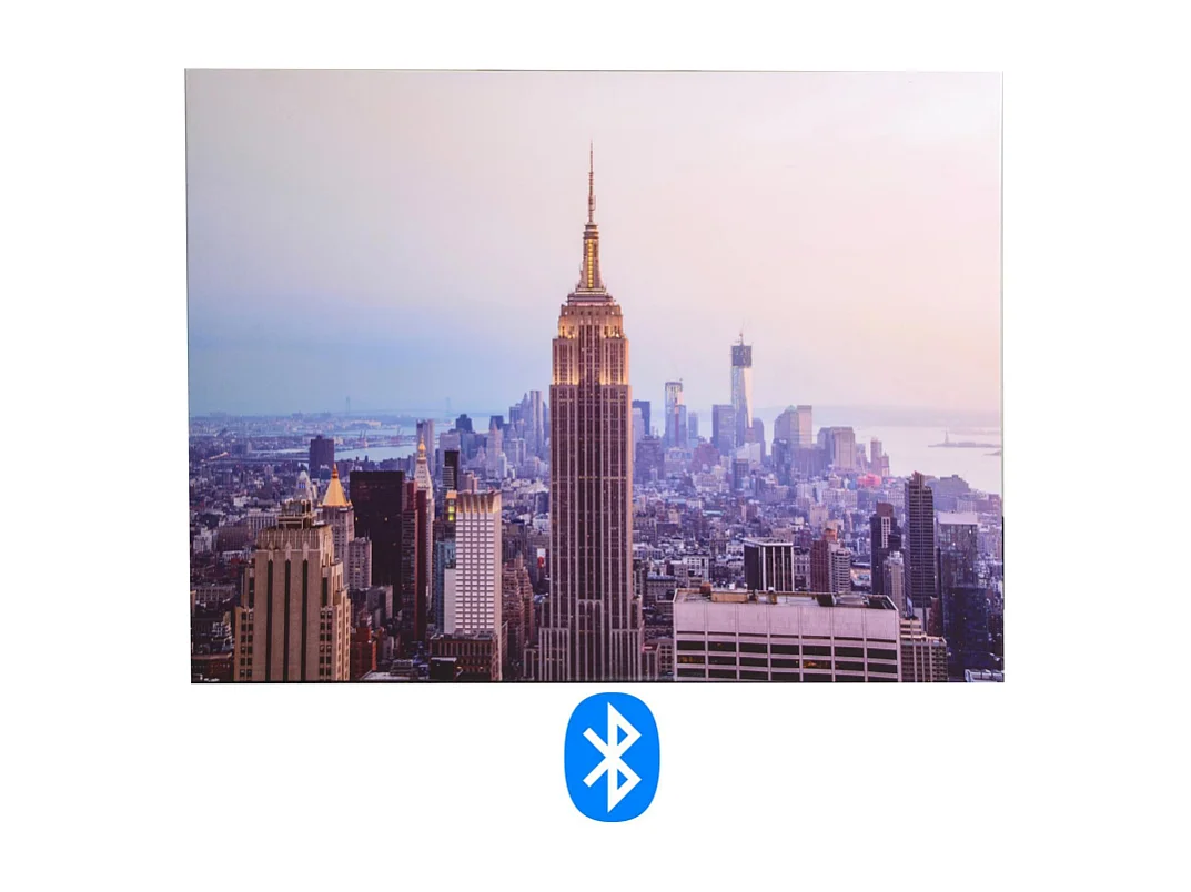 Quadro stampa bluetooth città alba cm 80x60x4