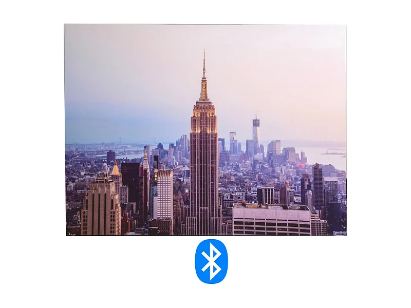 Quadro stampa bluetooth città alba cm 80x60x4