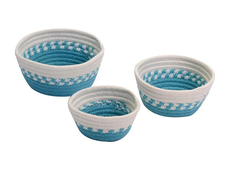 Cestina tessuto 1-3 turchese tondo cmø20h9