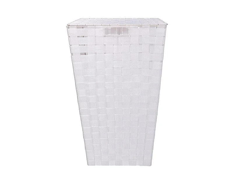Cestone poliestere bianco quadro cm 33x33h53
