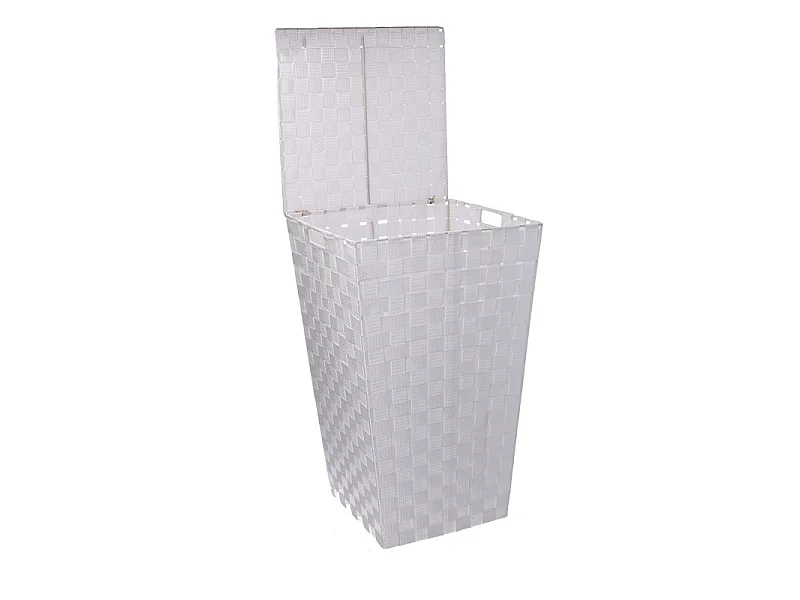 Cestone poliestere bianco quadro cm 33x33h53