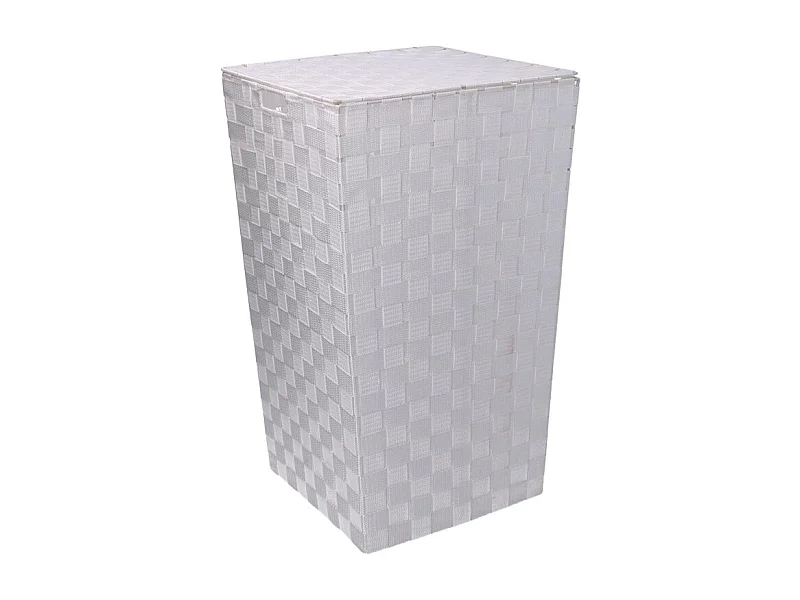 Cestone poliestere bianco quadro cm 33x33h53