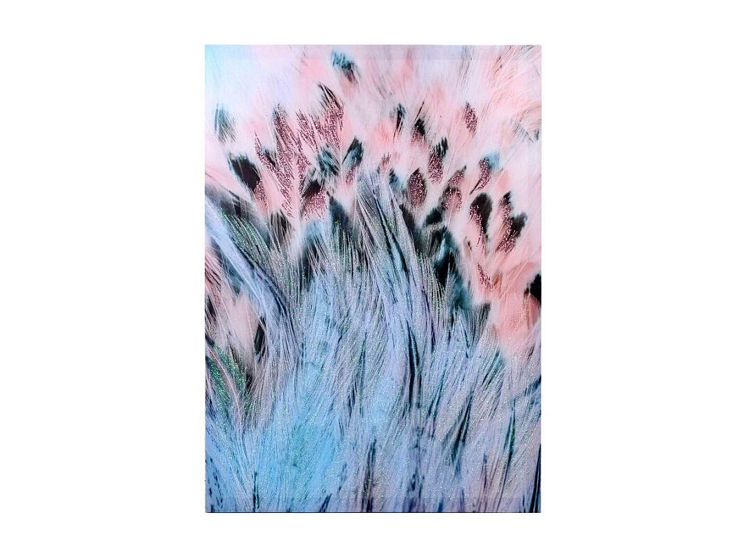 Quadro dipinto azzurro rosa cm 50x70x3