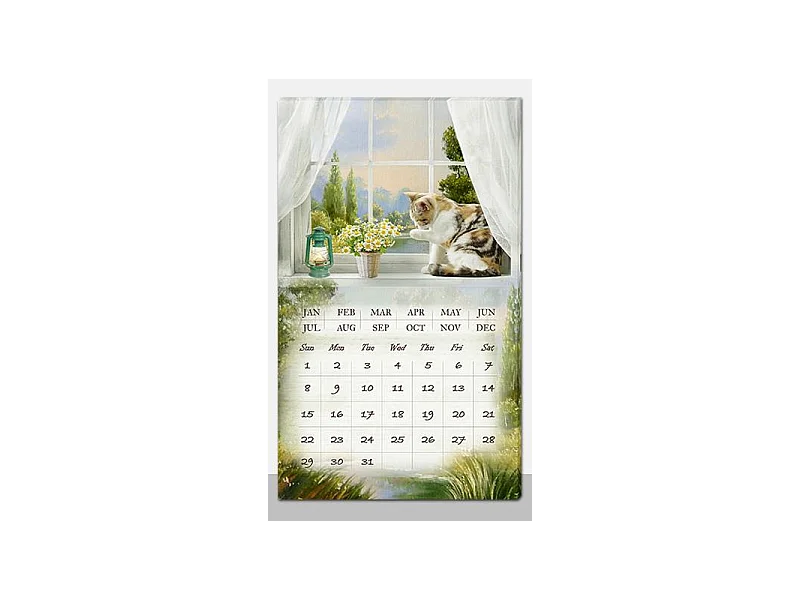 Quadro led con calendario bianco rettangolare cm 30x50x1,8