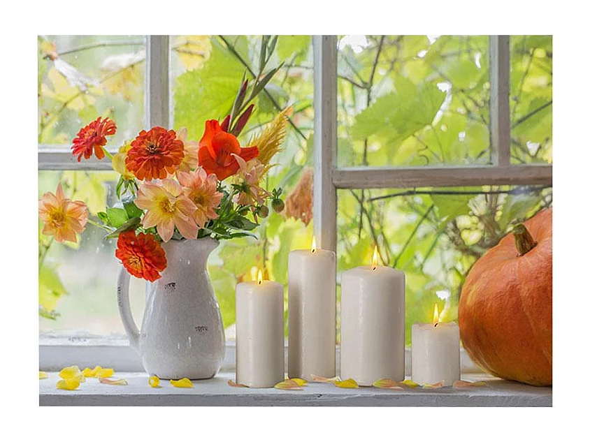 Quadro led fiori bianco rettangolare cm40x30x1,8