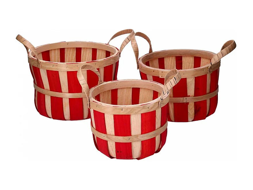 Cesta vimini 1-3 rosso tondo cm ø28h18