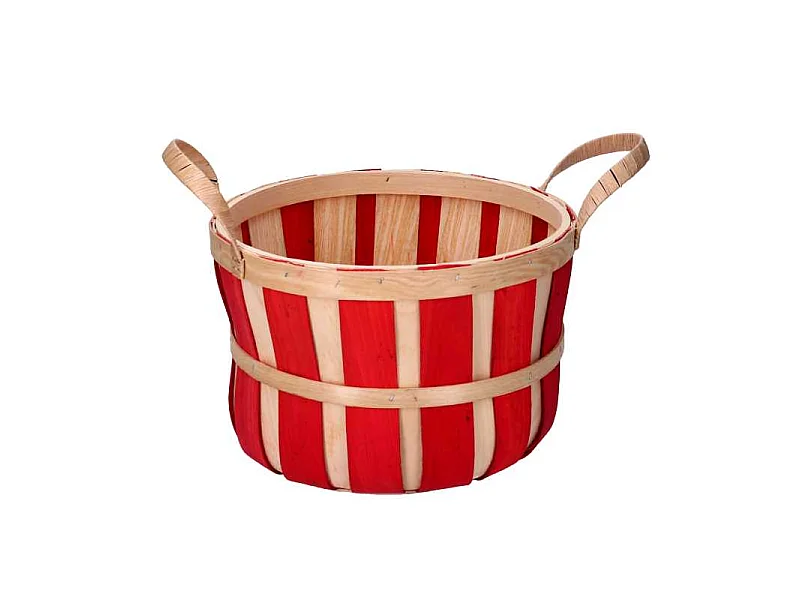 Cesta vimini 1-3 rosso tondo cm ø28h18