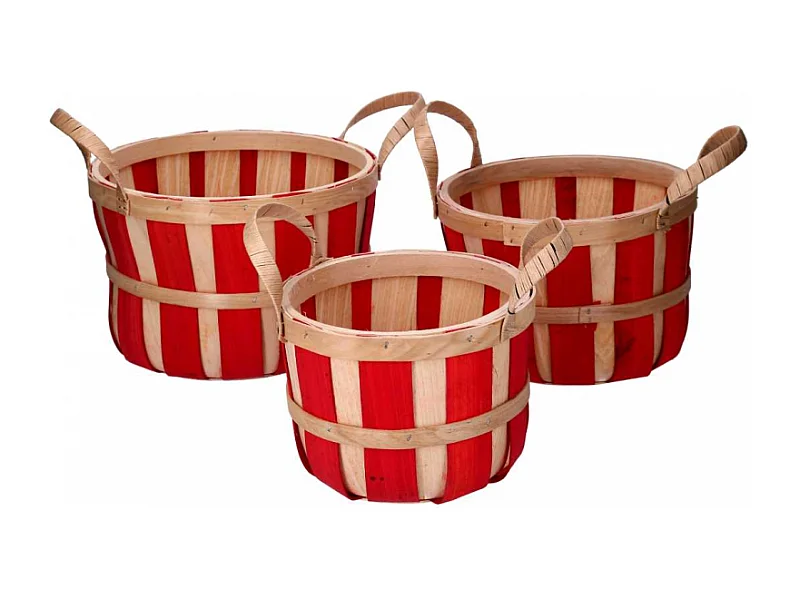 Cesta vimini 1-3 rosso tondo cm ø28h18