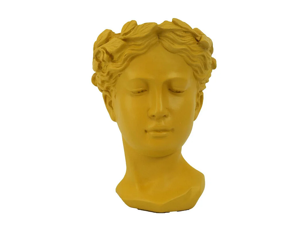 Portavaso resina busto oro cm 14x16h21