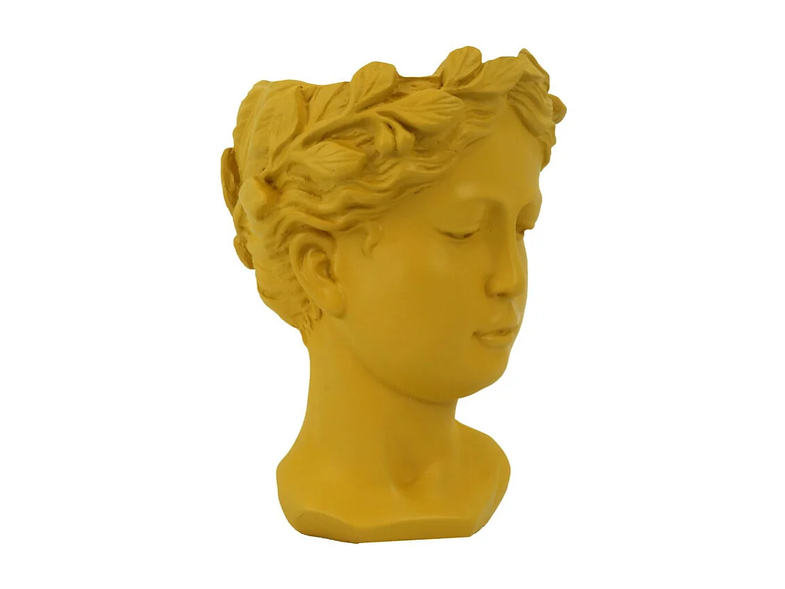 Portavaso resina busto oro cm 14x16h21