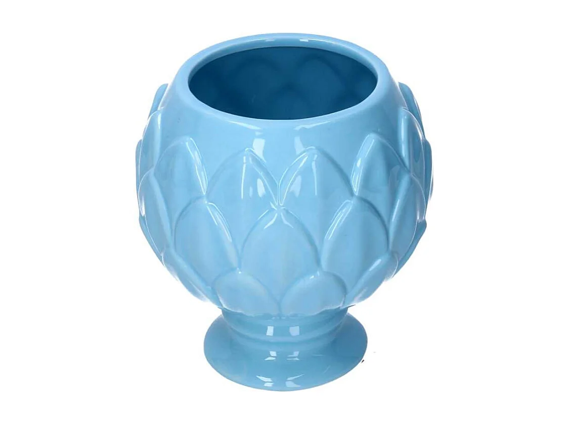 Vaso calice ceramica azzurro cm ø20,5h21,5