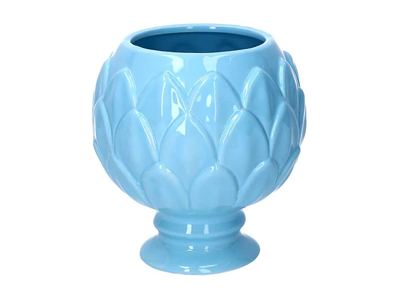 Vaso calice ceramica azzurro cm ø20,5h21,5