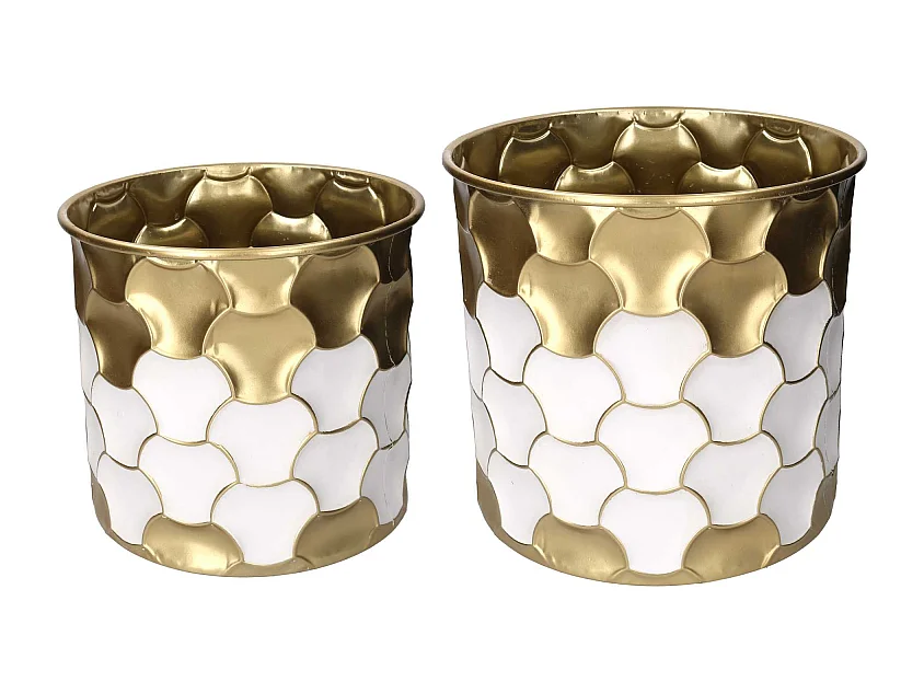 Portavaso metallo 1-2 oro bianco tondo cm ø33h30