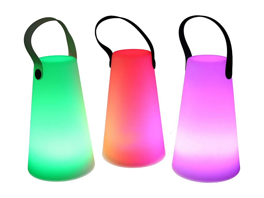 Lampada led plastica ricaricabile multicolor tondo cm ø12h20