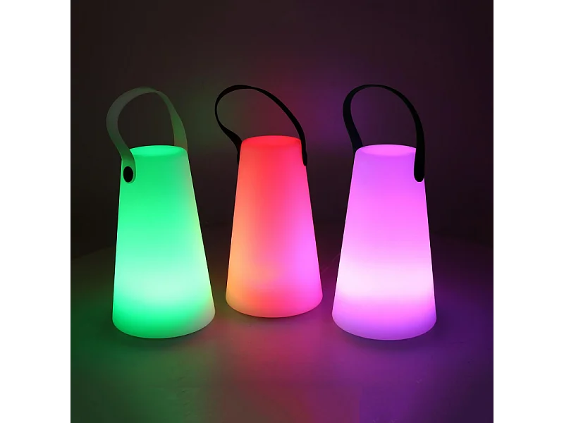 Lampada led plastica ricaricabile multicolor tondo cm ø12h20