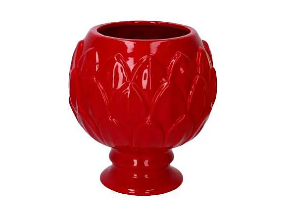 Vaso calice ceramica rosso cm ø20,5h21,5