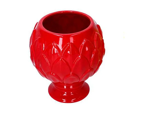 Vaso calice ceramica rosso cm ø20,5h21,5