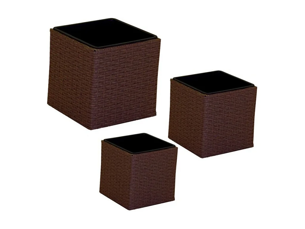 Portavaso polyrattan 1-3 noce quadro cm 38x38h38
