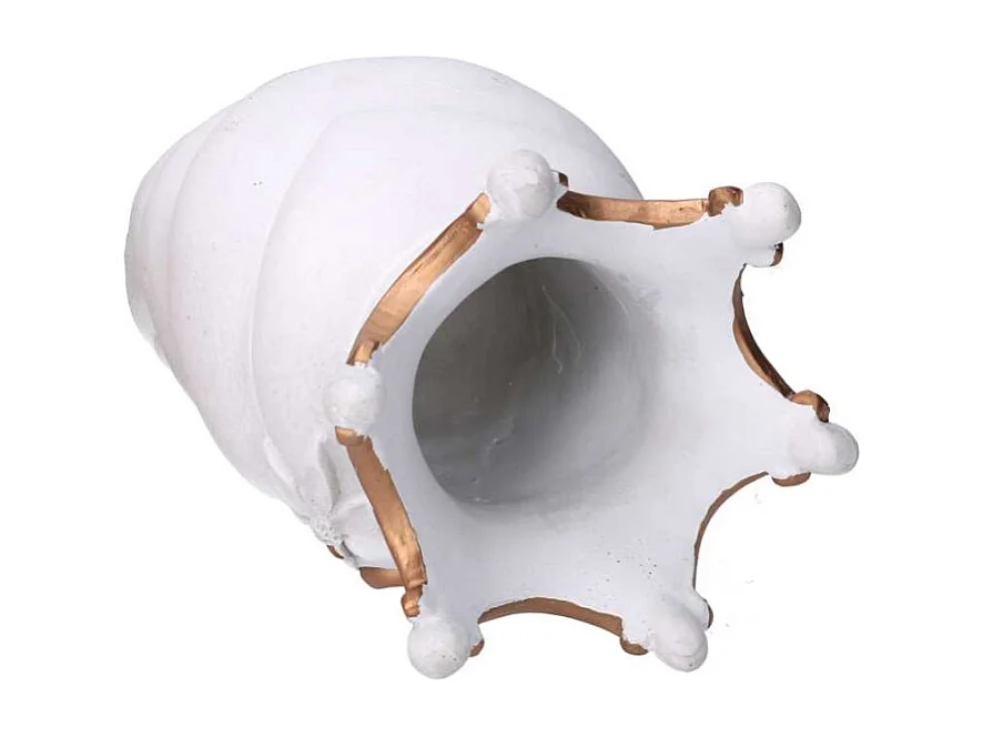 Portavaso resina busto regina bianco cm 14x14,5h26