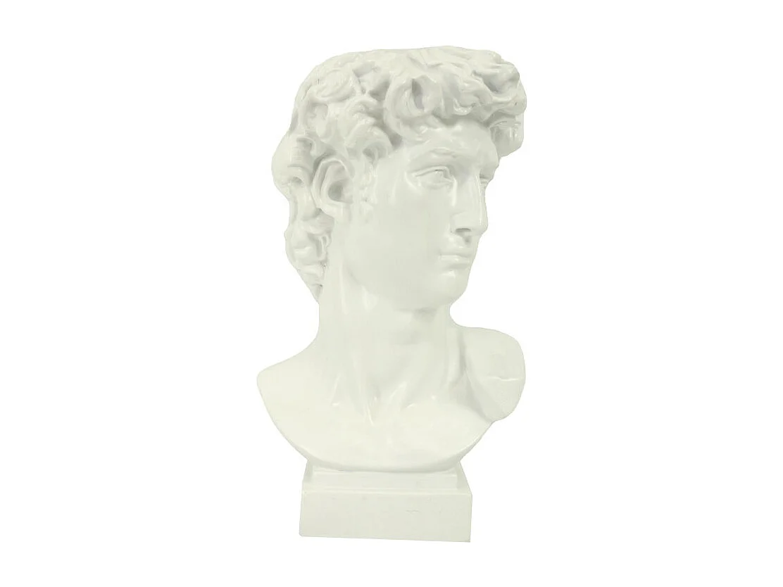 Portavaso resina busto bianco cm 17,3x17h27,5