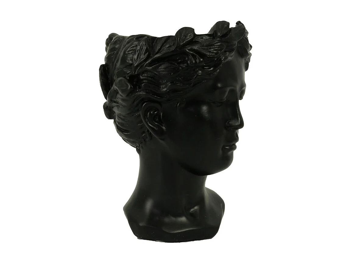 Portavaso resina busto nero cm 14x16h21