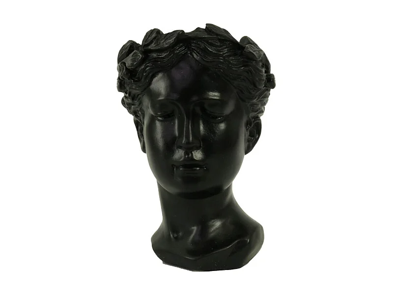 Portavaso resina busto nero cm 14x16h21