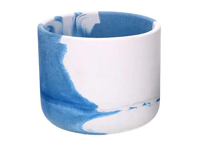 Vaso cemento bianco azzurro cm ø22,5h20