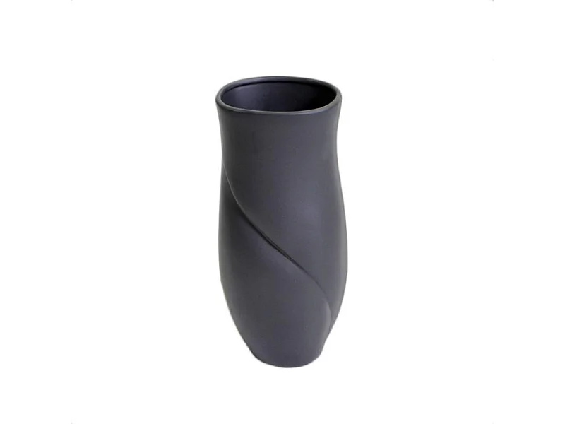 Vaso ceramica petalo nero opaco cm18x16h44