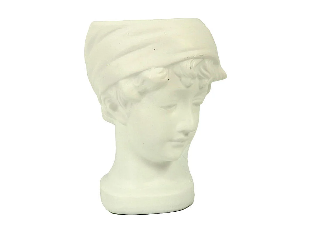 Portavaso resina busto bianco cm 17x12h22