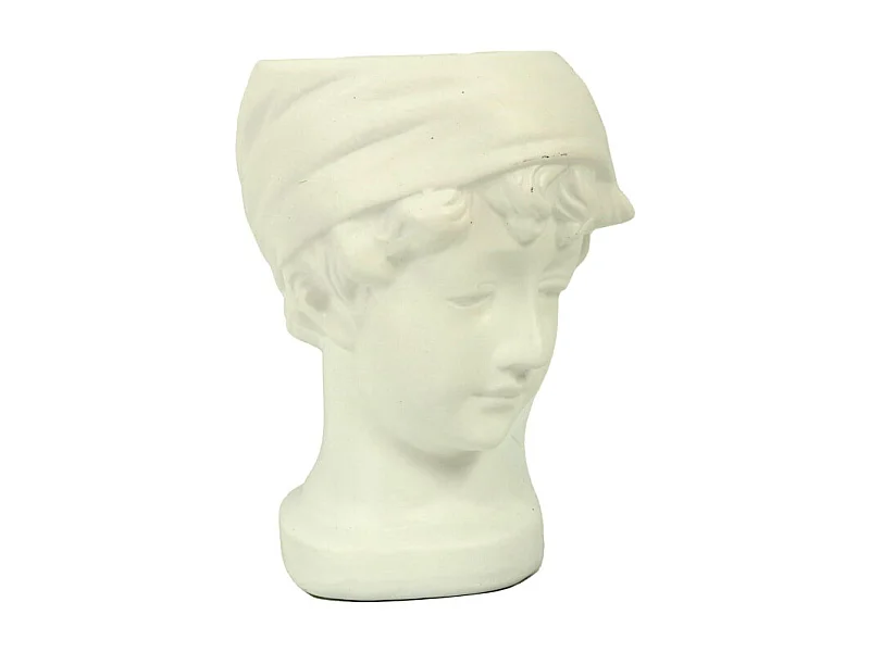 Portavaso resina busto bianco cm 17x12h22