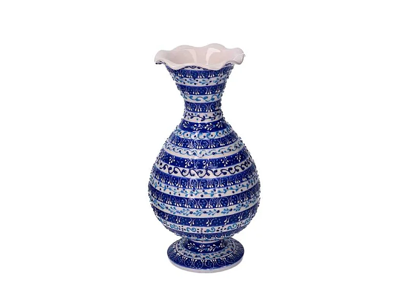 Vaso ceramica blu cm ø12h25