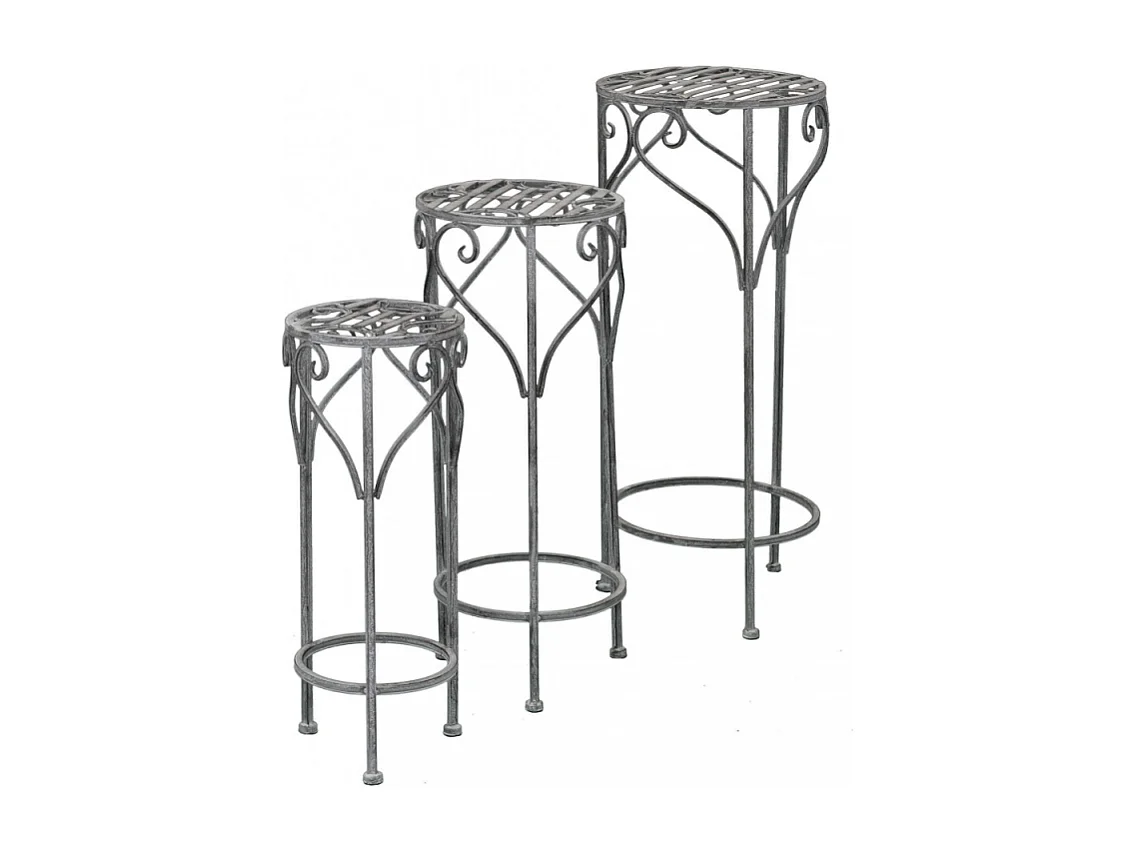 SET DI 3 FIORIERE VALERIE BIANCO OSSIDATO