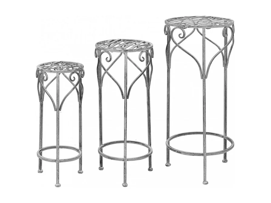 SET DI 3 FIORIERE VALERIE BIANCO OSSIDATO