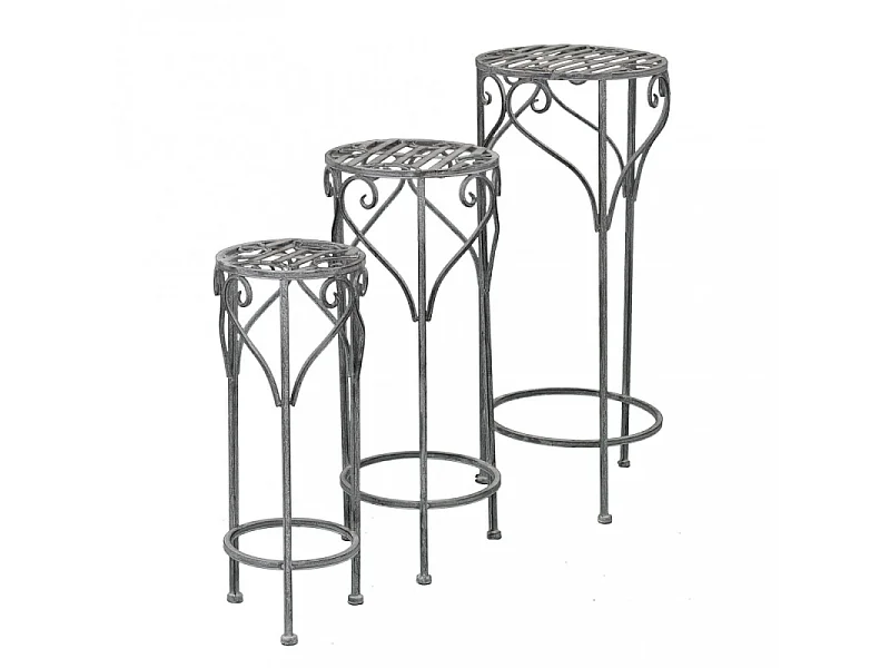 SET DI 3 FIORIERE VALERIE BIANCO OSSIDATO