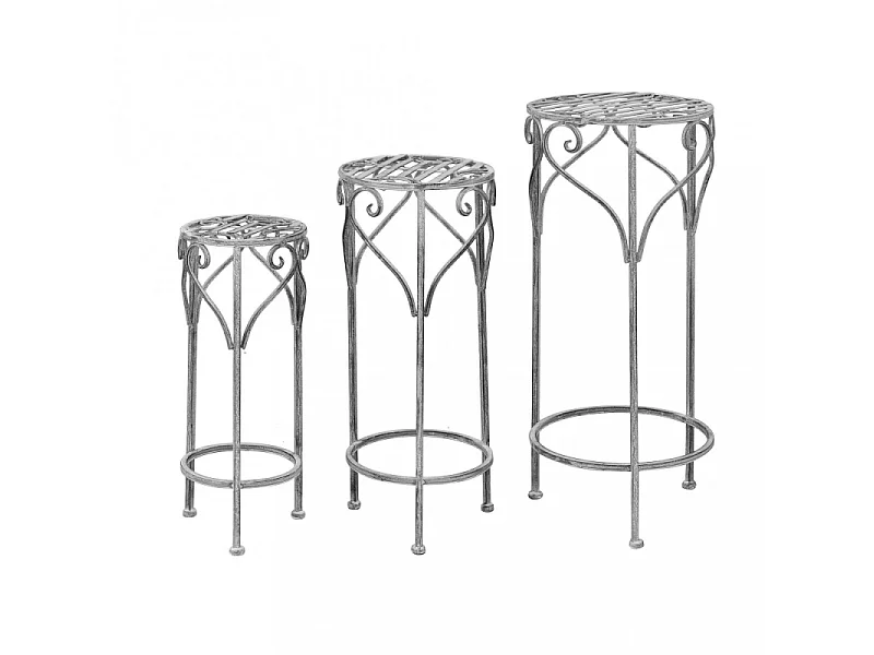SET DI 3 FIORIERE VALERIE BIANCO OSSIDATO