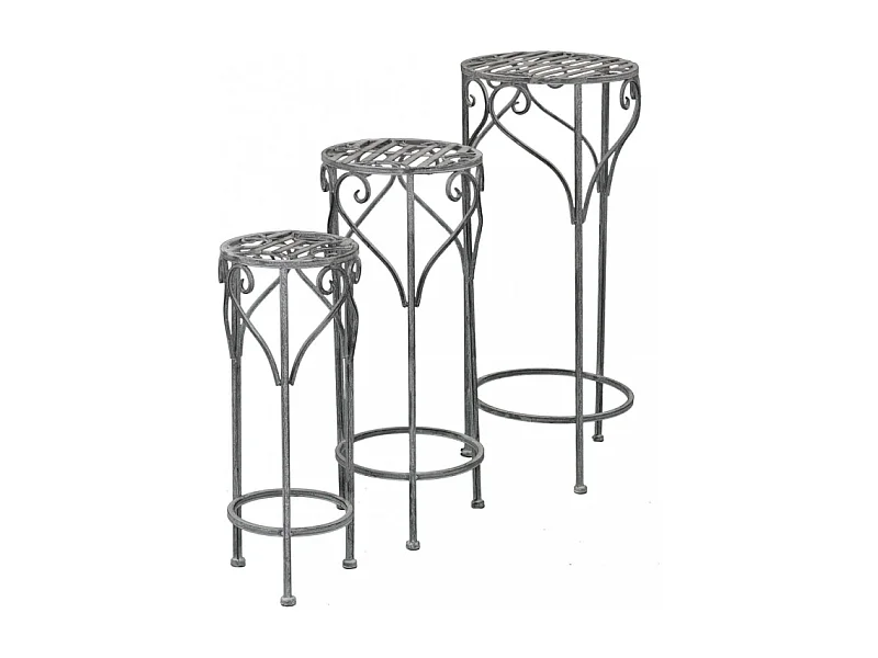 SET DI 3 FIORIERE VALERIE BIANCO OSSIDATO