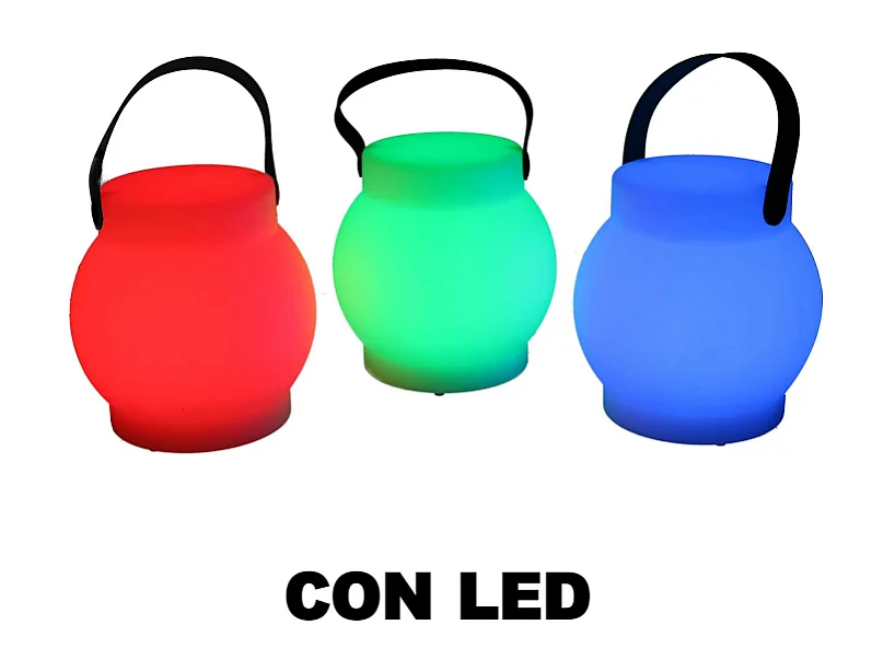 Lampada led plastica ricaricabile multicolor tondo cm ø15h15