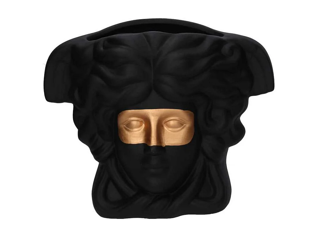 Portavaso ceramica busto nero cm 27x13,5h23