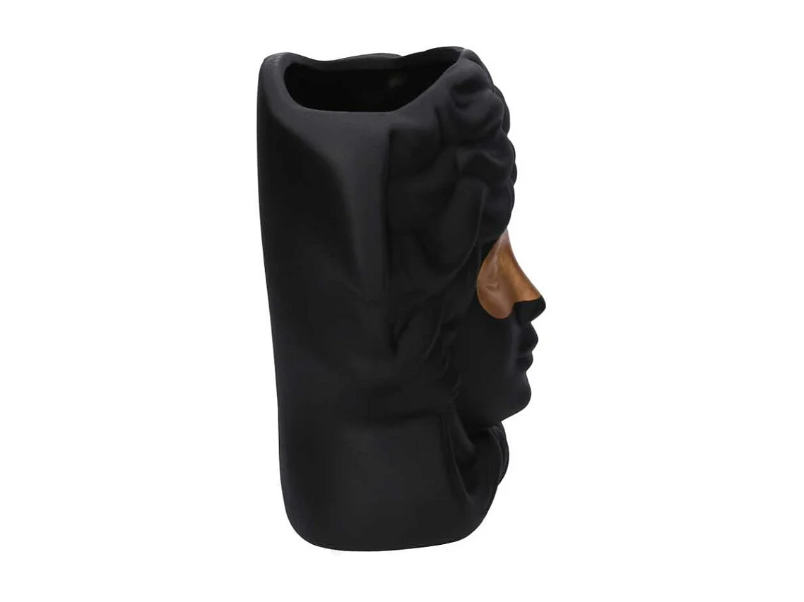 Portavaso ceramica busto nero cm 27x13,5h23