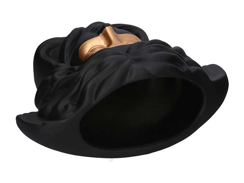 Portavaso ceramica busto nero cm 27x13,5h23