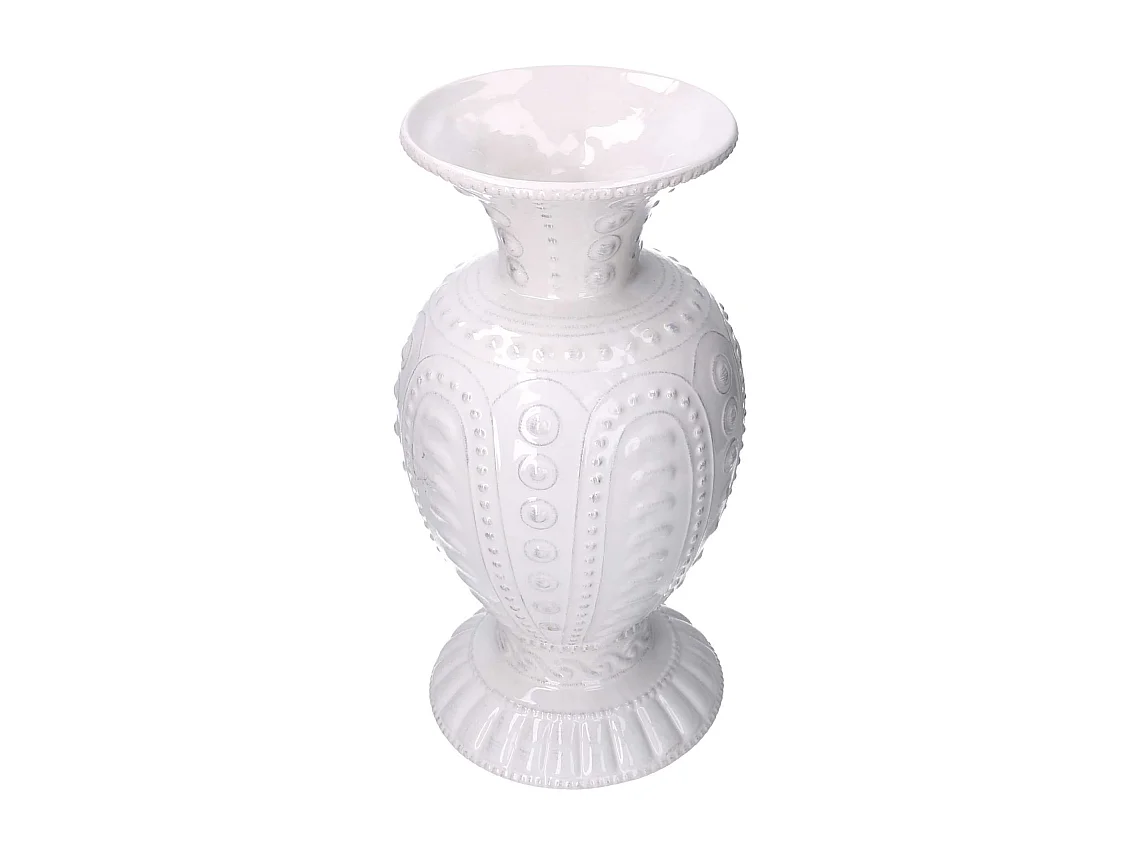 Vaso ceramica bianco cm 22x22h42,8
