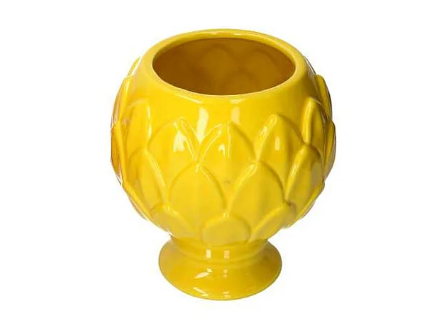 Vaso calice ceramica giallo cm ø20,5h21,5