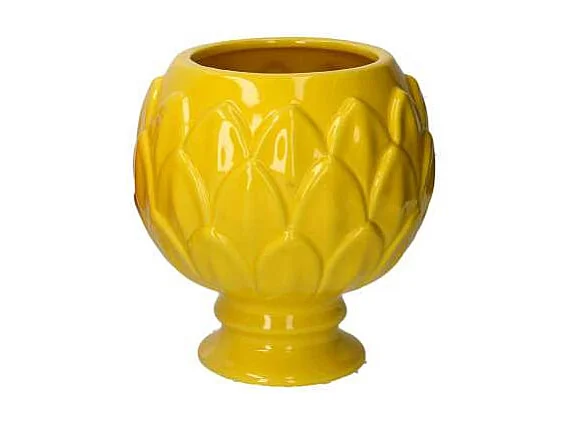 Vaso calice ceramica giallo cm ø20,5h21,5