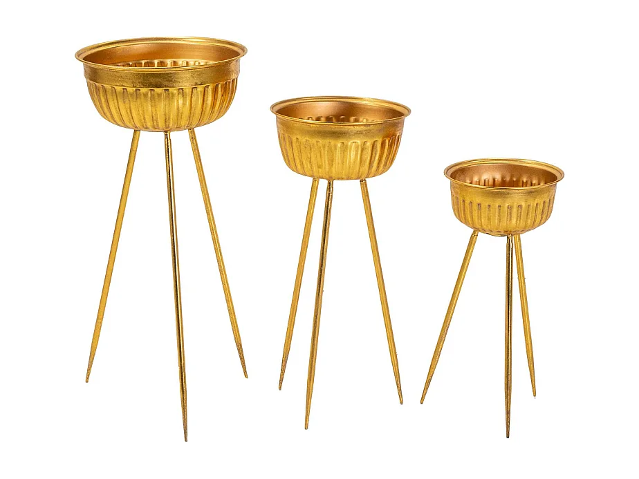 Portavaso metallo 1-3 oro tondo cm ø32,5h71,5