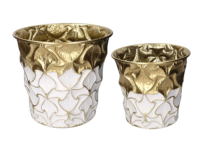 Portavaso metallo 1-2 oro bianco tondo cm ø37h34