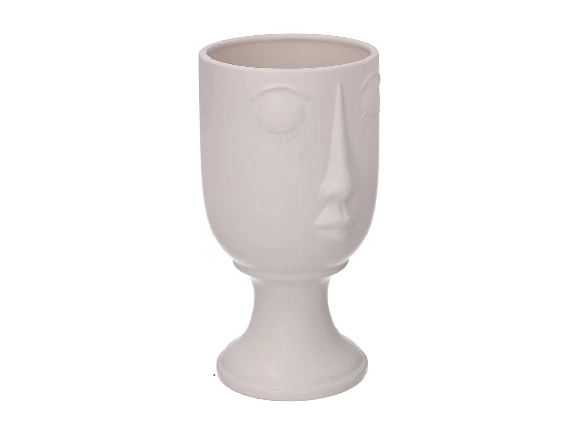 Portavaso ceramica viso bianco cm 14,2x12,8h25,3