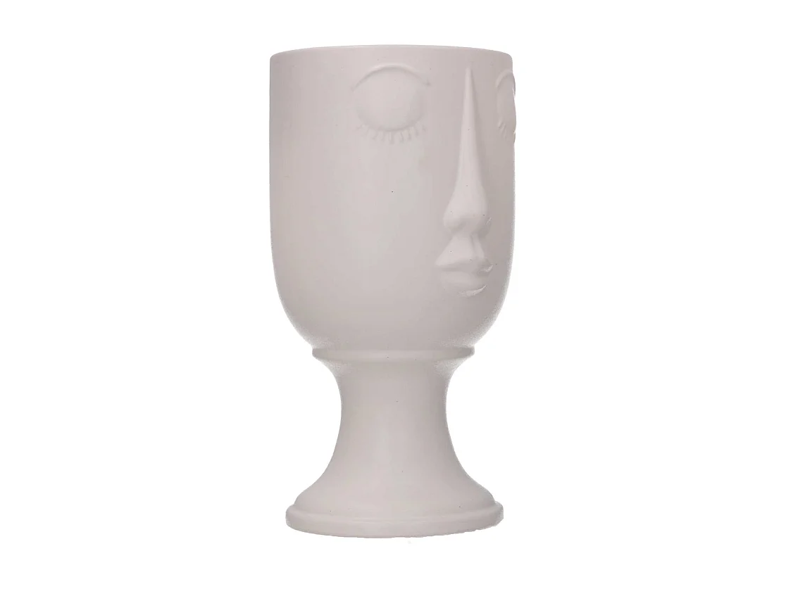 Portavaso ceramica viso bianco cm 14,2x12,8h25,3