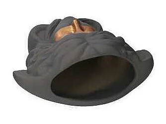 Portavaso ceramica busto grigio cm 27x13,5h23