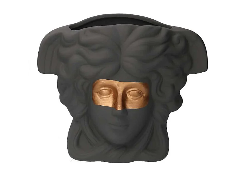 Portavaso ceramica busto grigio cm 27x13,5h23